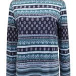 NAVY Printed High Neck Long Sleeve Top Size 16 - 30