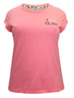 NEON-PINK Pure Cotton Slogan Short Sleeve Top Size 24 - 32