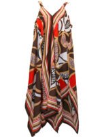 ORANGE Sleeveless Abstract Print Hanky Hem Dress Size 12 - 26
