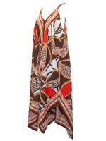 ORANGE Sleeveless Abstract Print Hanky Hem Dress Size 12 - 26 - Image 3