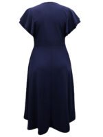 NAVY Flutter Sleeve Buckle Detail Wrap Dress Size 16 - 24 - Image 4