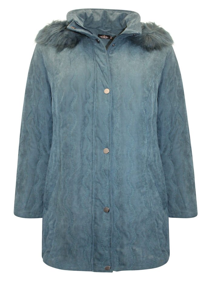 PETROL Faux Fur Hood Padded Jacket Size 10 - 28 - Image 5