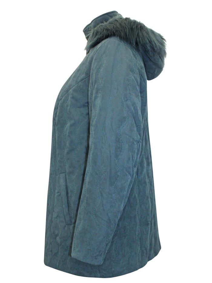 PETROL Faux Fur Hood Padded Jacket Size 10 - 28 - Image 8