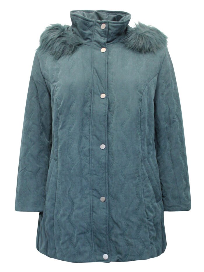 PETROL Faux Fur Hood Padded Jacket Size 10 - 28 - Image 1