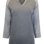 GREY Pure Cotton Raglan Sleeve Top Size 10 -28
