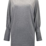 GREY Pure Cotton Pearl Trim Deep Cuff Top Size 10 - 24