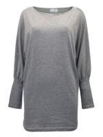 GREY Pure Cotton Pearl Trim Deep Cuff Top Size 10 - 24