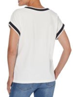 IVORY Contrast Trim V-Neck Top Size 12 - 28 - Image 4
