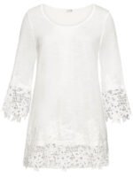 IVORY Crochet Trim 3/4 Sleeve Top Size 22 - 28 - Image 2
