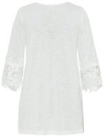 IVORY Crochet Trim 3/4 Sleeve Top Size 22 - 28 - Image 3