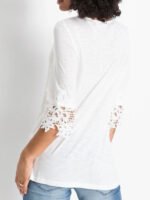 IVORY Crochet Trim 3/4 Sleeve Top Size 22 - 28 - Image 5