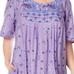 LILAC Border Print Long Pocket Lounge Dress Size 28 - 44