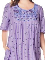 LILAC Border Print Long Pocket Lounge Dress Size 28 - 44