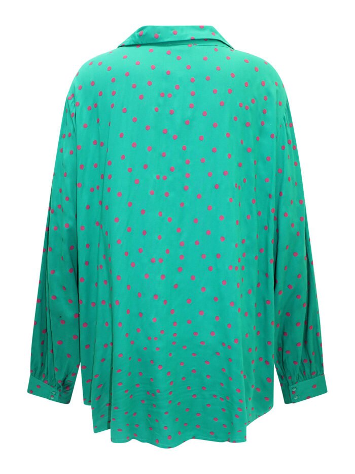 GREEN Spot Print Viscose Shirt  Size 24 - 30 - Image 3