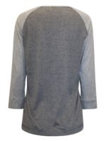 GREY Pure Cotton Raglan Sleeve Top Size 10 -28 - Image 3