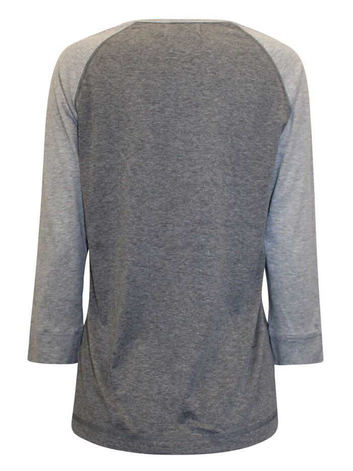 GREY Pure Cotton Raglan Sleeve Top Size 10 -28 - Image 3