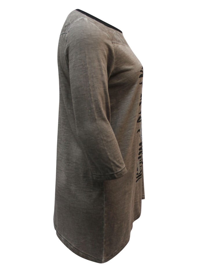 LATTE Pure Cotton Strap Detail Embellished Slogan Top Size 16-36 - Image 3