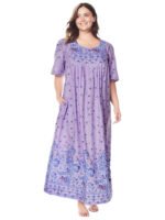 LILAC Border Print Long Pocket Lounge Dress Size 28 - 44 - Image 4