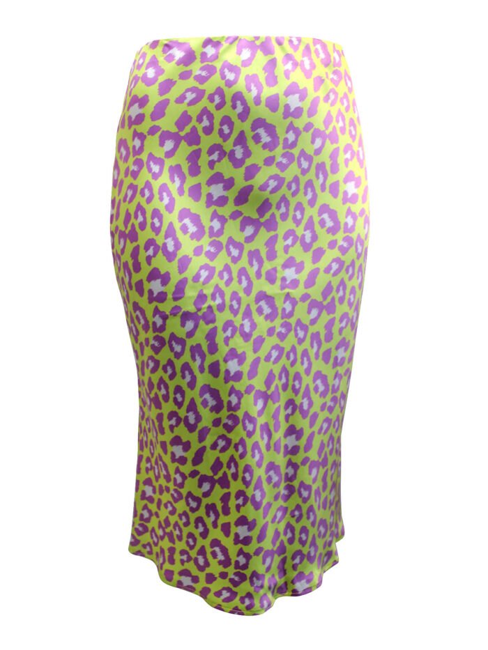 LIME Animal Pull On Premium Satin Midi Skirt Size 16-32 - Image 4
