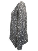 GREY Cotton Blend Star Print Hanky Hem Crinkle Tunic Size 10 - 28 - Image 4