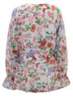 IVORY Floral Print V-Neck Long Sleeve Chiffon Blouse Size 16 - 30 - Image 4