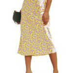 LIME Animal Pull On Premium Satin Midi Skirt Size 16-32