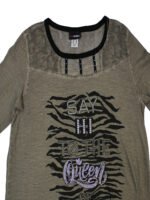 LATTE Pure Cotton Strap Detail Embellished Slogan Top Size 16-36 - Image 5