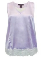 LILAC Lace Trim Satin Tank Top Size 14 - 30