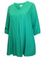 GREEN V-Neck Blouson Sleeve Tunic Size 16 -34 - Image 2