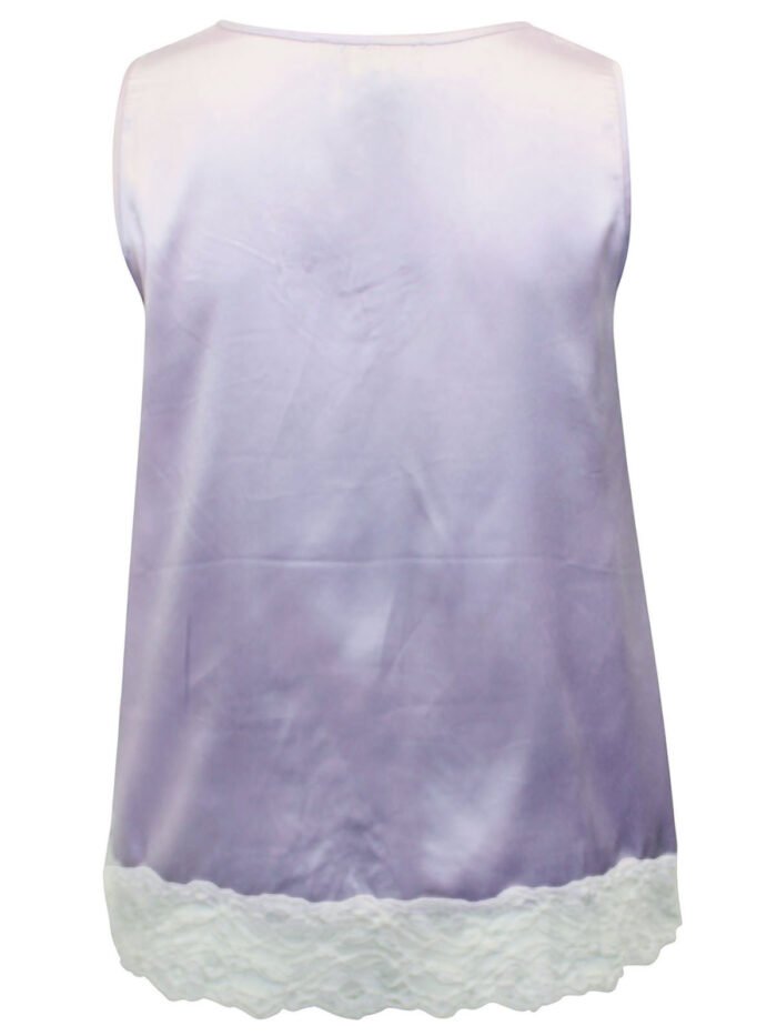LILAC Lace Trim Satin Tank Top Size 14 - 30 - Image 3