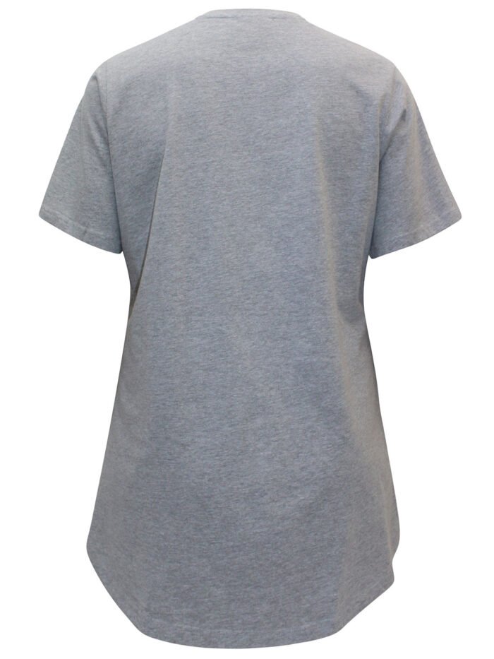 GREY Cotton Rich Floral Cat Print Top Size 14 - 24 - Image 3