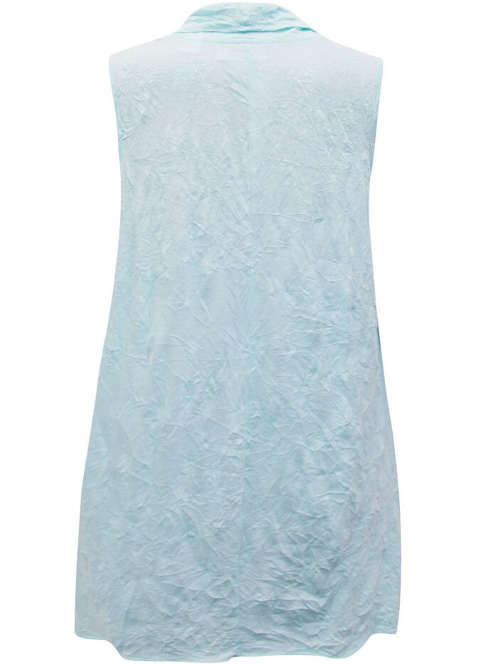 LIGHT-BLUE Beaded Tie Cowl Neck Layering Tunic Vest Size 10 - 24 - Image 3