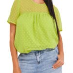 LIME Dobby Boxy Blouse Size 18 - 28