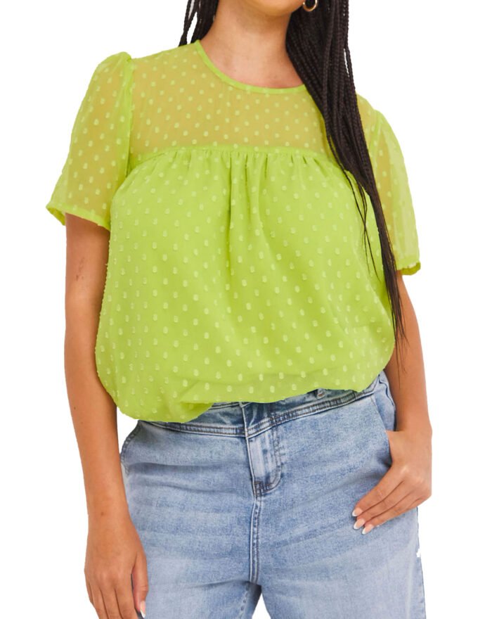 LIME Dobby Boxy Blouse Size 18 - 28 - Image 1
