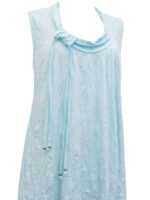 LIGHT-BLUE Beaded Tie Cowl Neck Layering Tunic Vest Size 10 - 24 - Image 4