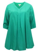GREEN V-Neck Blouson Sleeve Tunic Size 16 -34
