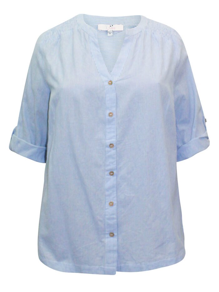 LIGHT-BLUE Button Down Blouse Size 18 - 30 - Image 2