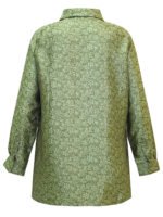 GREEN Vine Print Jacquard Long Sleeve Blouse Size 16- 34 - Image 3