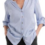 LIGHT-BLUE Button Down Blouse Size 18 - 30