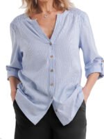 LIGHT-BLUE Button Down Blouse Size 18 - 30