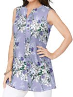 LILAC Sleeveless Romantic Rose Button Down Tunic Shirt Size 14 - 34