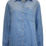 LIGHT-BLUE Lyocell Denim Roll Sleeve Shirt Size 16 - 22