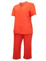 ORANGE Pure Cotton Button Through Top & Pull On Trouser Size 16 - 38