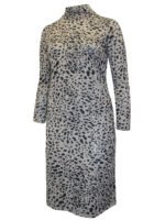 GREY Animal Print High Neck Knitted Dress Size 20 - 22