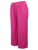 HOT-PINK Easy Care Linen Blend Wide Leg Trousers Size 24 - 30 - Image 2