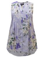 LILAC Sleeveless Romantic Rose Button Down Tunic Shirt Size 14 - 34 - Image 3