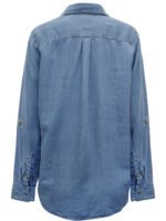 LIGHT-BLUE Lyocell Denim Roll Sleeve Shirt Size 16 - 22 - Image 3