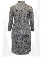 GREY Animal Print High Neck Knitted Dress Size 20 - 22 - Image 3
