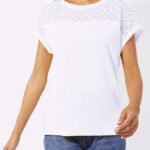 Jacquard Tie Front Long Sleeve V-Neck Smock Top Size 10 -28