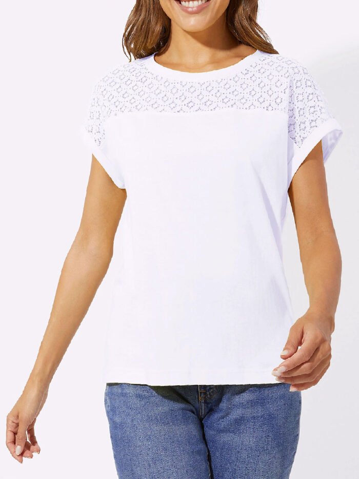 Jacquard Tie Front Long Sleeve V-Neck Smock Top Size 10 -28 - Image 1